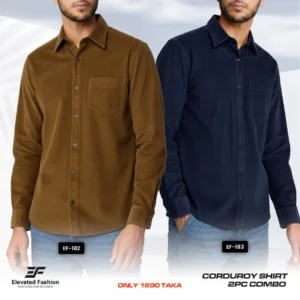 Premium Cord Shirt -Combo of 2 - (Golden & Navy) - EF182/183