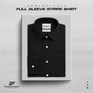 Premium Full Sleeve Stripe Shirt -(Black)- FSS-19