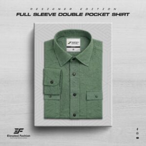 Premium Half Sleeve Double Pocket Shirt -(Olive)- FSD-23