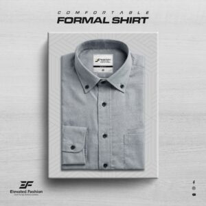 Premium Full Sleeve Formal Shirt - (Ash) - FSF-03