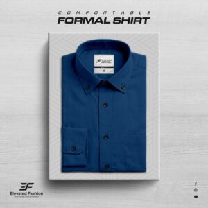 Premium Full Sleeve Formal Shirt - (Deep Blue) - FSF-04