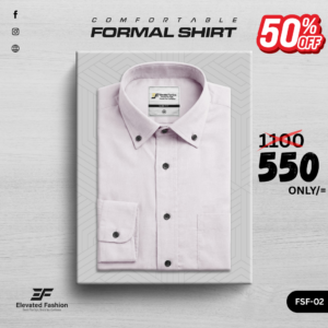 Premium Full Sleeve Formal Shirt - (Light Pink) - FSF-02