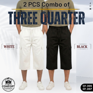 Premium Three Quarter Pant - Combo of 2 - (White & Black) - CF-205/207