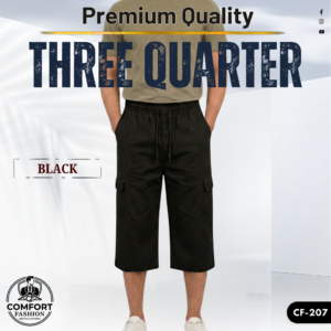 Premium Three Quarter Pant  -  (Black)  -  CF-207