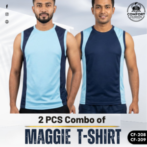 Premium Maggie T-shirt - Combo of 2 - (Sky Blue & Navy Blue) - CF-208/209