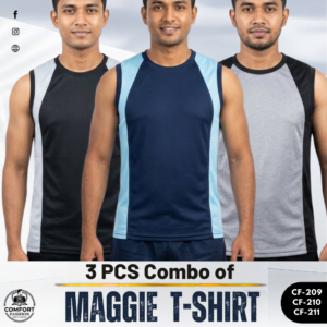 Premium Maggie T-shirt - Combo of 3 - (Black, Navy Blue & Ash) - CF-209/210/211