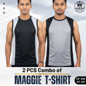 Premium Maggie T-shirt - Combo of 2 - (Black & Ash) - CF-210/211