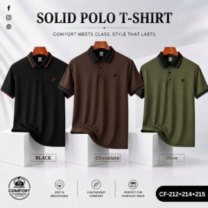 Premium Double PK Polo T-shirt - Combo of 2 - (Black & Chocolate) - CF-212/214/215