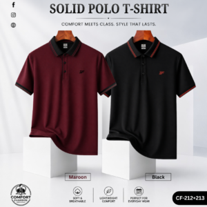 Premium Double PK Polo T-shirt - Combo of 2 - (Black & Maroon) - CF-212/213
