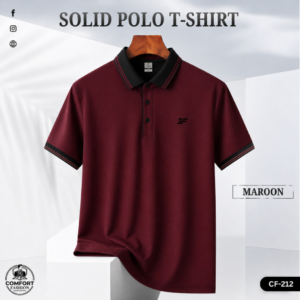 Premium Double PK Polo T-shirt - (Maroon) - CF-213