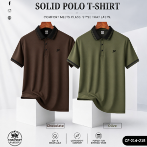 Premium Double PK Polo T-shirt - Combo of 2 - (Black & Chocolate) - CF-214/215