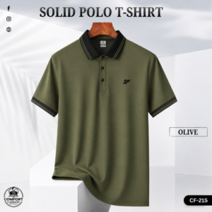 Premium Double PK Polo T-shirt - (Olive) - CF-215