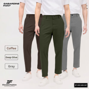 Premium Gabardine Pant- Combo of 3 - (Coffee, Deep Olive & Gray) - EF-124/146/147